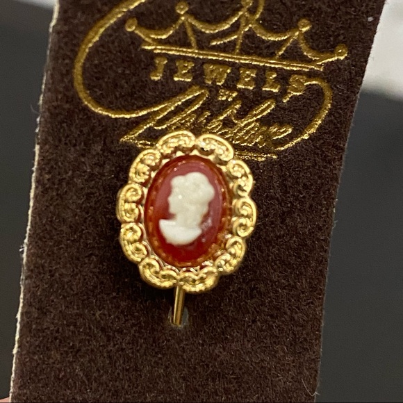 Vintage Jewels Park Lane Rose Flower Intaglio & Mini Victorian Cameo Stick Pins - Picture 8 of 10